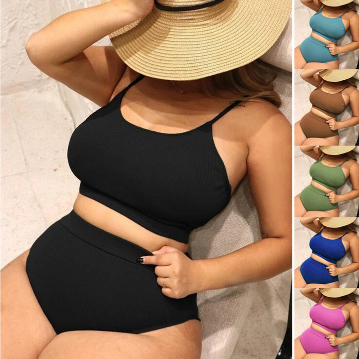Dame Bikini-sæt med højt siddende trusse og smal strop top Stilla