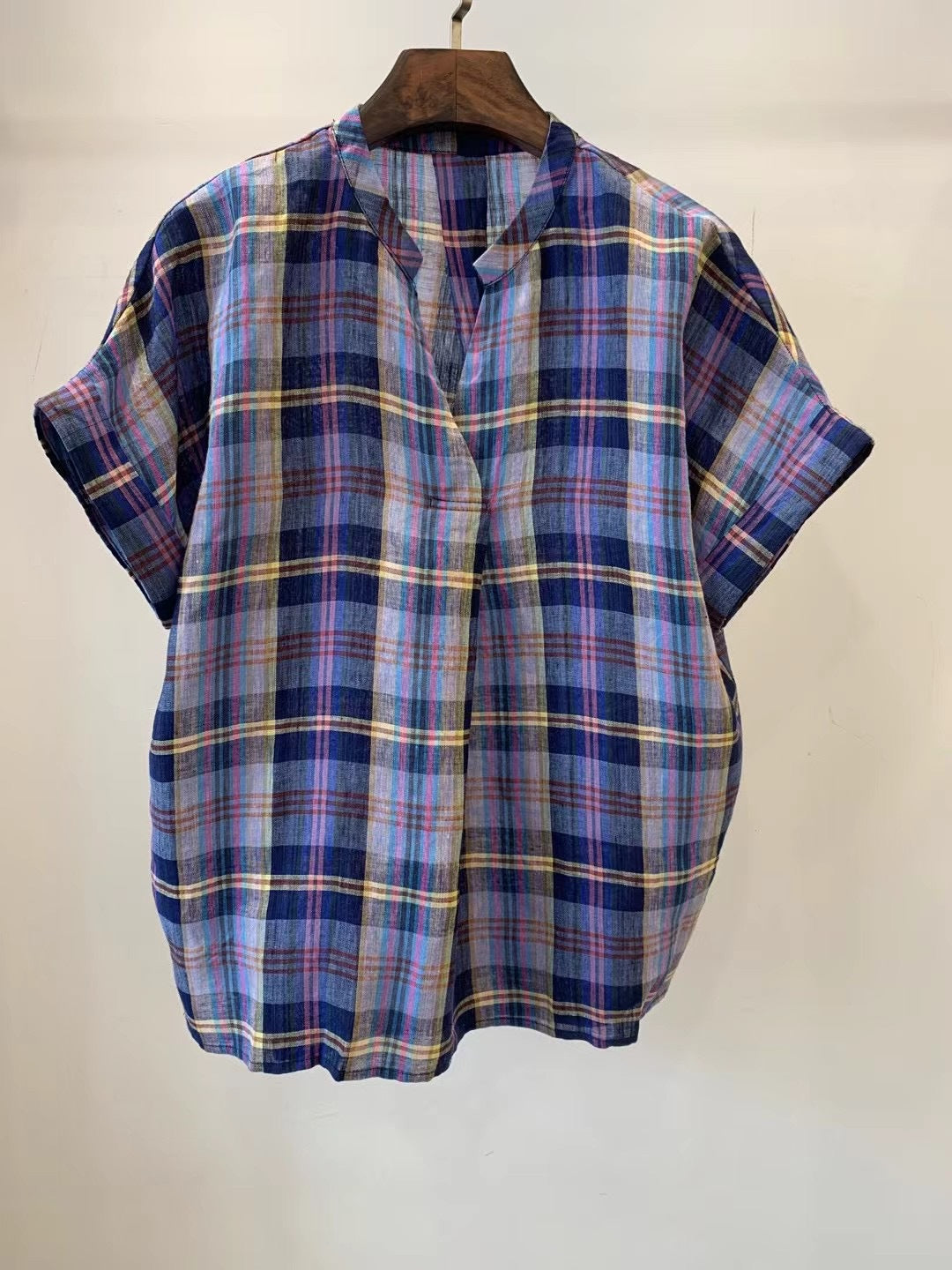 Femme Relaxed Fit Kortærmet Skakbluse Stilla