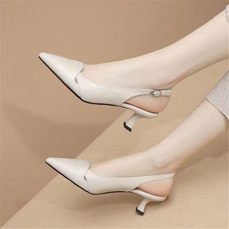 Dame Slingback-pumper med elegant spænde og moderigtigt blokhæle Stilla