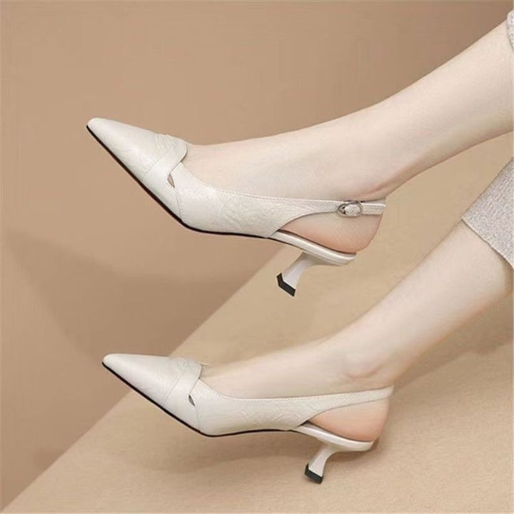 Dame Slingback-pumper med elegant spænde og moderigtigt blokhæle Stilla