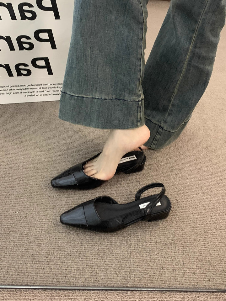 Dame Spids-Tå Slingback-Flade med elegante Remme Stilla