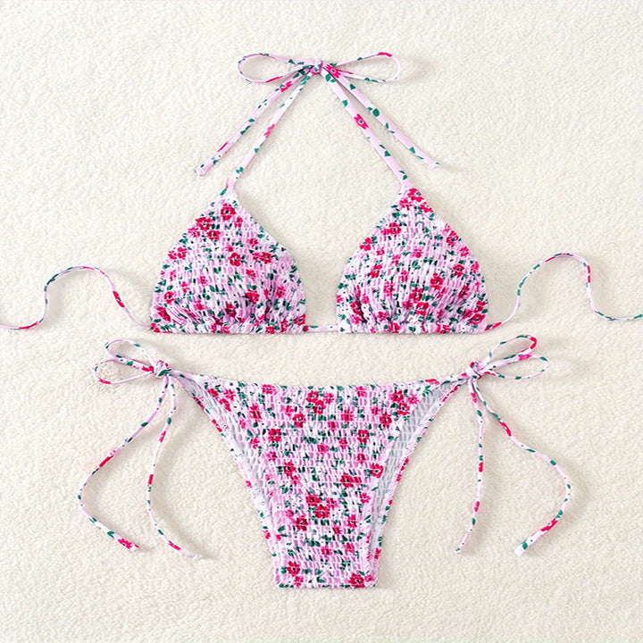 Dame Farverige Blomster Mønster Bikini Skovae