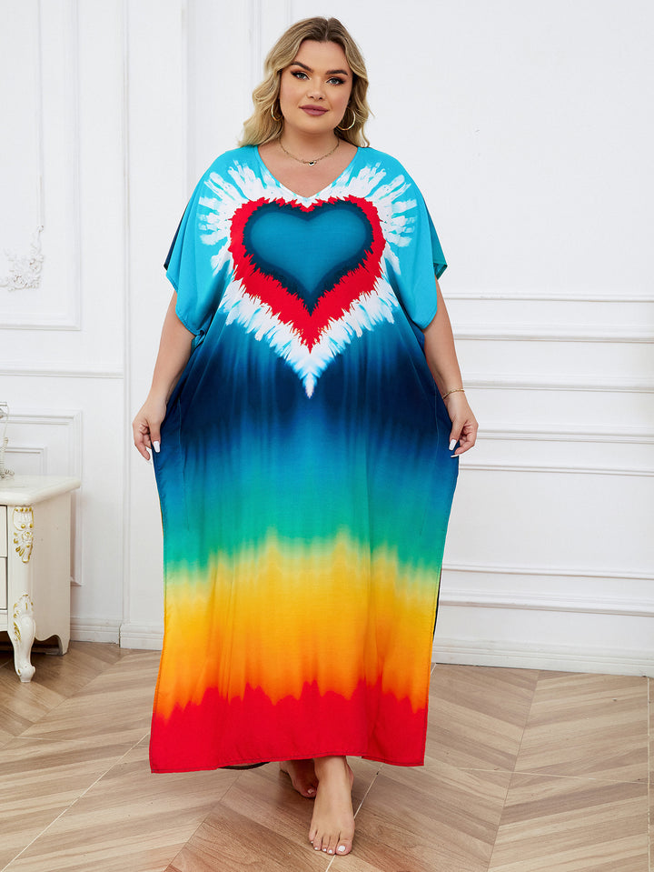 Dame Maxikjole med kreativ farvegradient og hjerteformet design Stilla