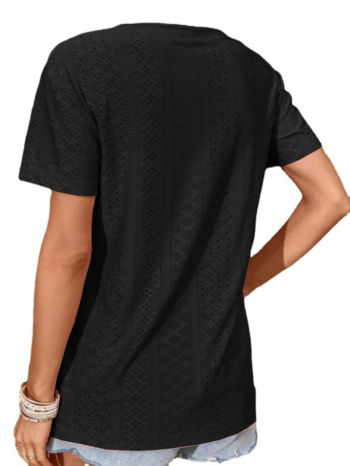 Dame Spids-Detail Kryds-hals Top Stilla