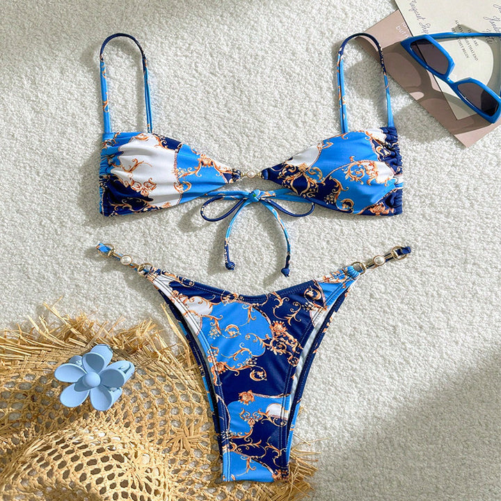 Dame Triangel-Bikini med elegante designelementer Skovae