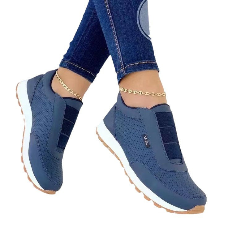 Dame Behagelige Slip-On Sneakers med elastiske bånd og åndbart netstruktur Stilla