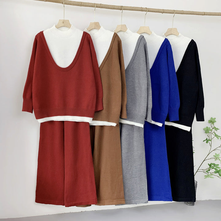 Femme lag-pullover og løse bukser sæt Stilla