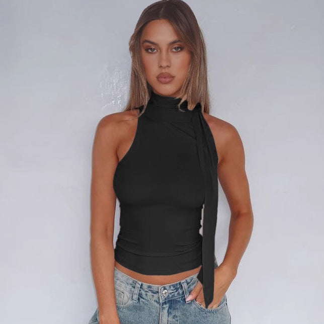Dame Top med asymmetrisk snit Stilla