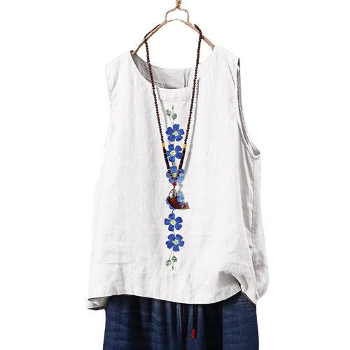 Dame Broderede Blomster Sneløs Bluse Stilla