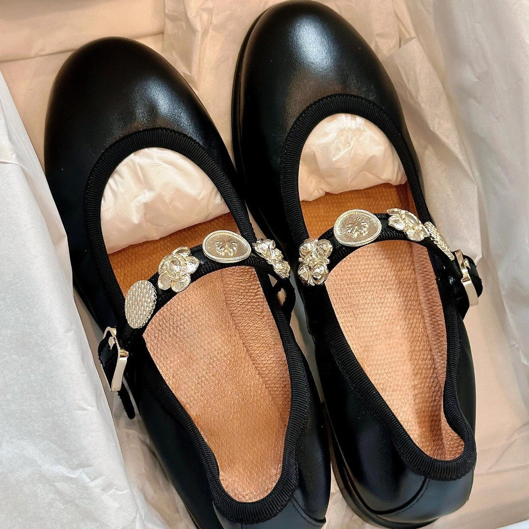Dame Elegant Pyntet Mary Jane Ballerinas Stilla