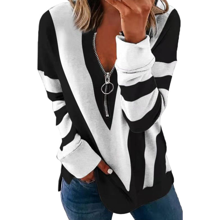 Dame Sporty sweatshirt med moderne lynlås Stilla