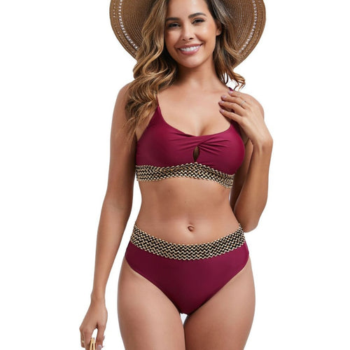 Dame bikinier med trendy knude-design og bred taljeelastik Stilla