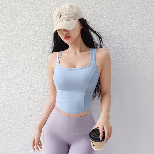 Dame Sporty Crop-Top med åndbart materiale og tætsiddende design Stilla