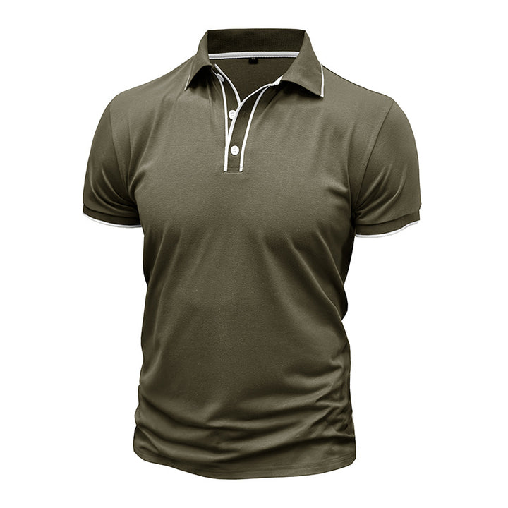 Herren Poloshirt med åndbart funktionsmateriale og moderne knapdesign Stilla