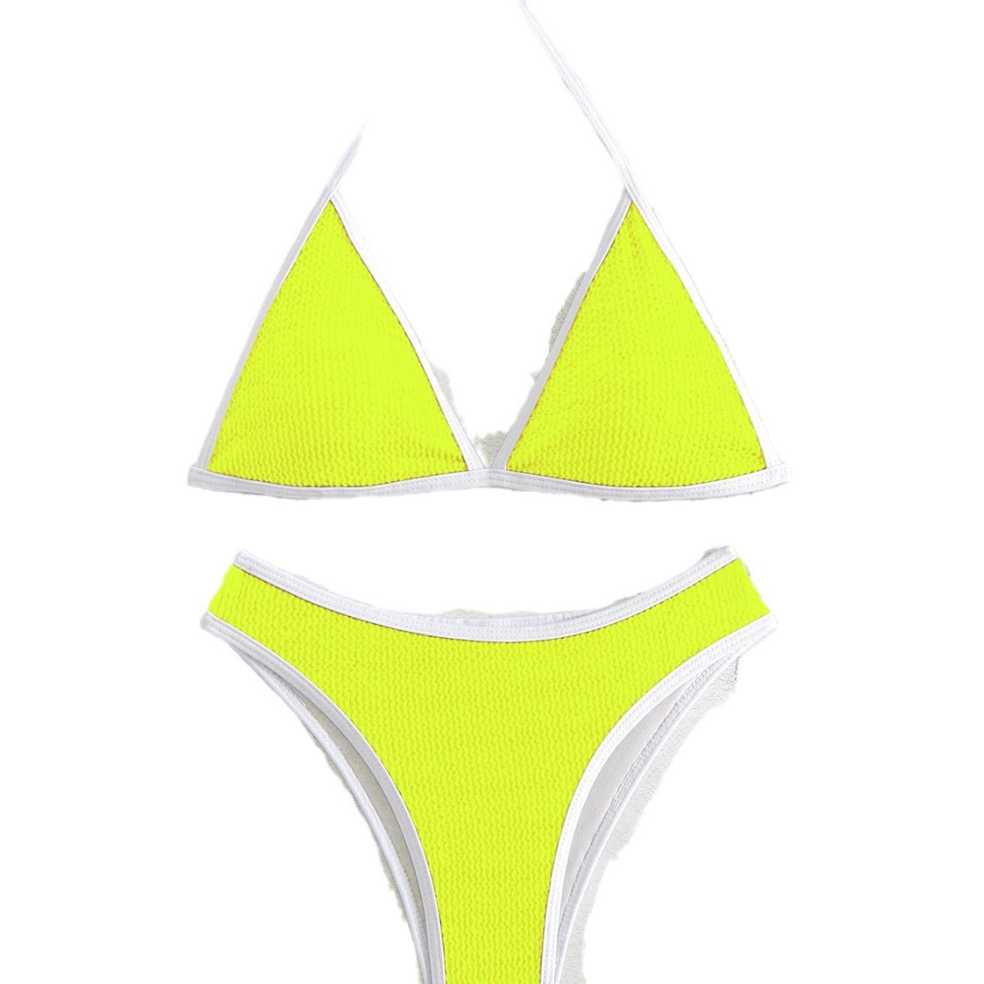 Dame Triangel-Bikini-Sæt med struktureret tekstur og elegant bindebånd Stilla