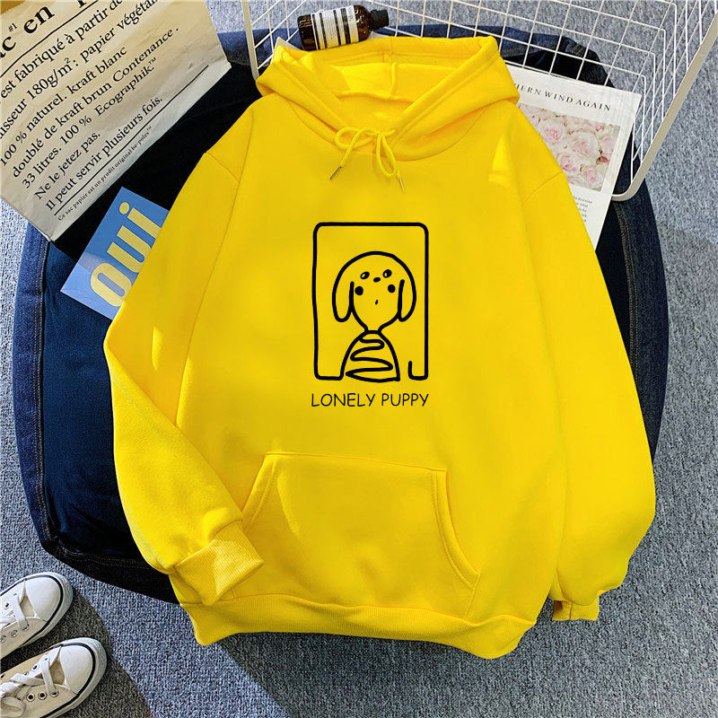 Kvinders hoodie med kreativt hundemotiv Skovae