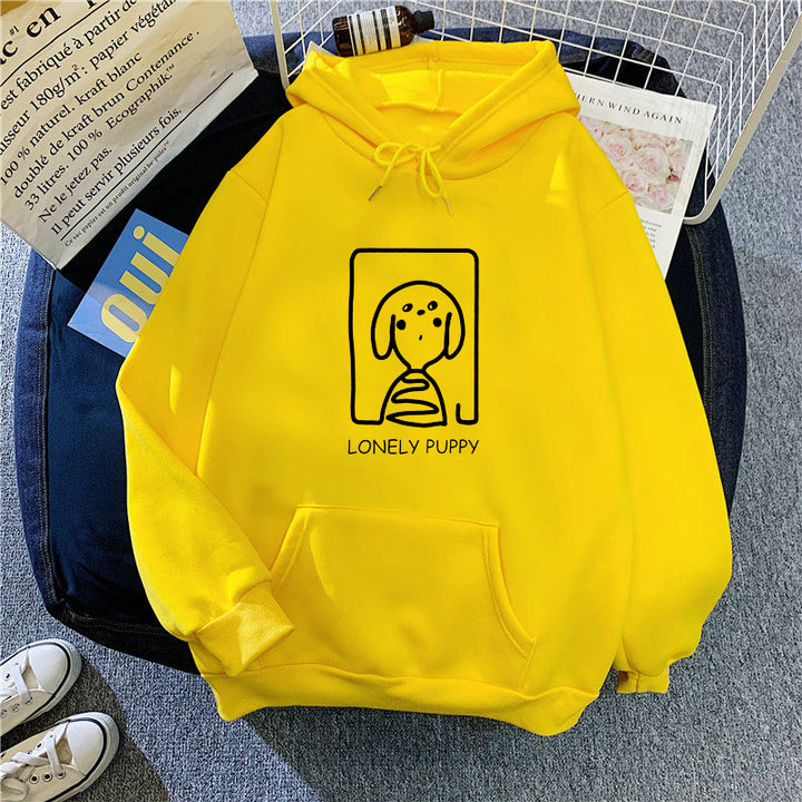Kvinders hoodie med kreativt hundemotiv Skovae