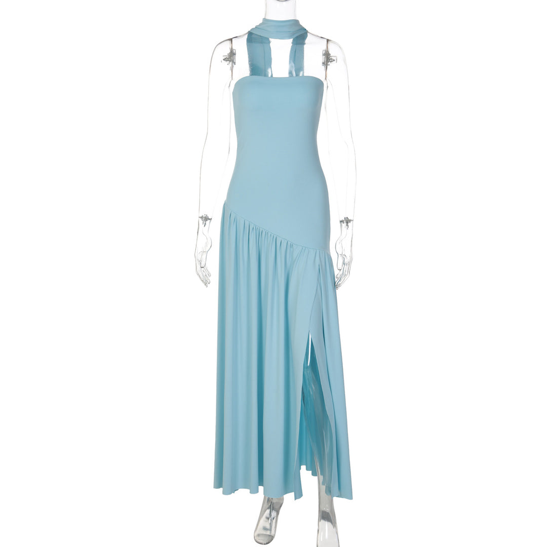 Dame maxikjole med raffineret cut-out-design og asymmetrisk søm Skovae