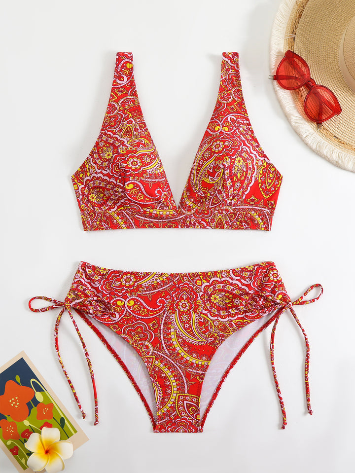 Dame Paisley mønster justerbart bikini sæt Stilla