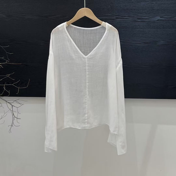Femme Letvægts Langærmet Linned blouse Stilla