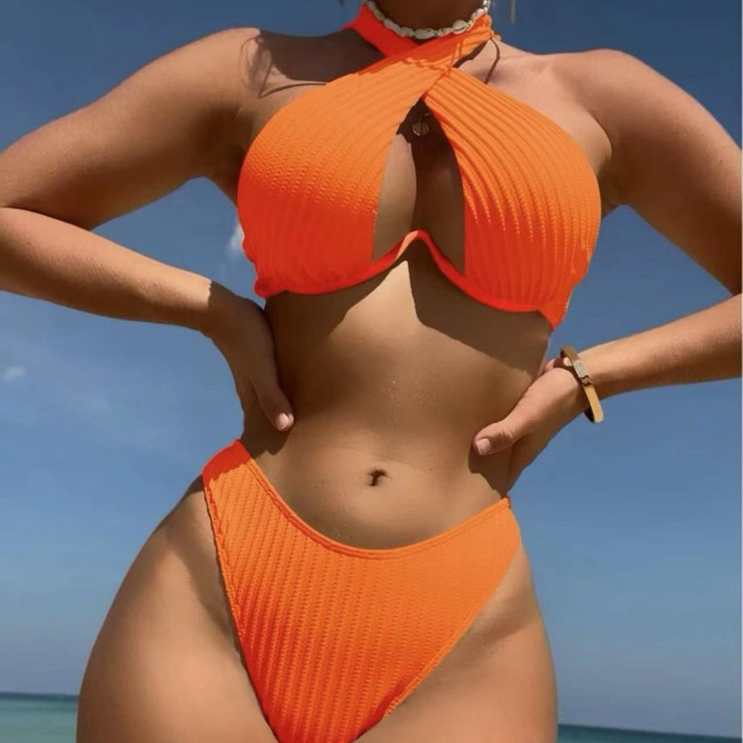 Dame Bikini-sæt med spændende snit og høj benudskæring Stilla