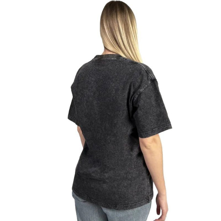 Dame T-shirt med kunstnerisk kattemotiv og afslappet oversized pasform Stilla