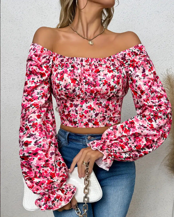 Dame Off-Shoulder Floral Crop Top Stilla