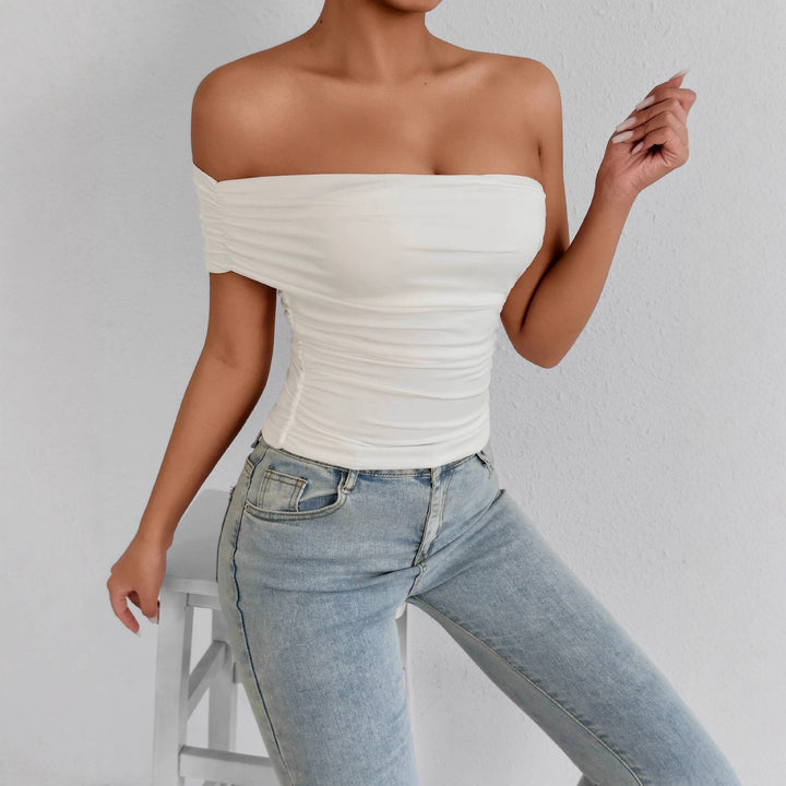 Dame Off-Shoulder top med raffinerede flæsedetaljer Skovae