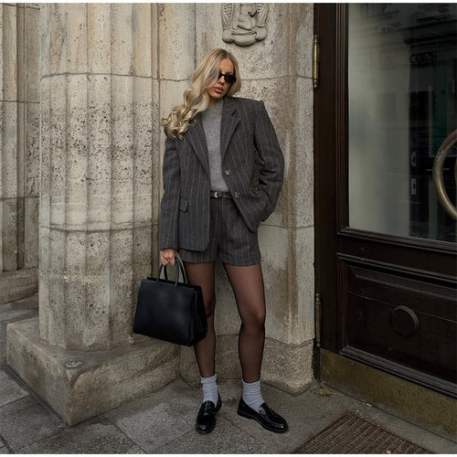 Dame Oversized Blazerjakke med elegante striber Stilla