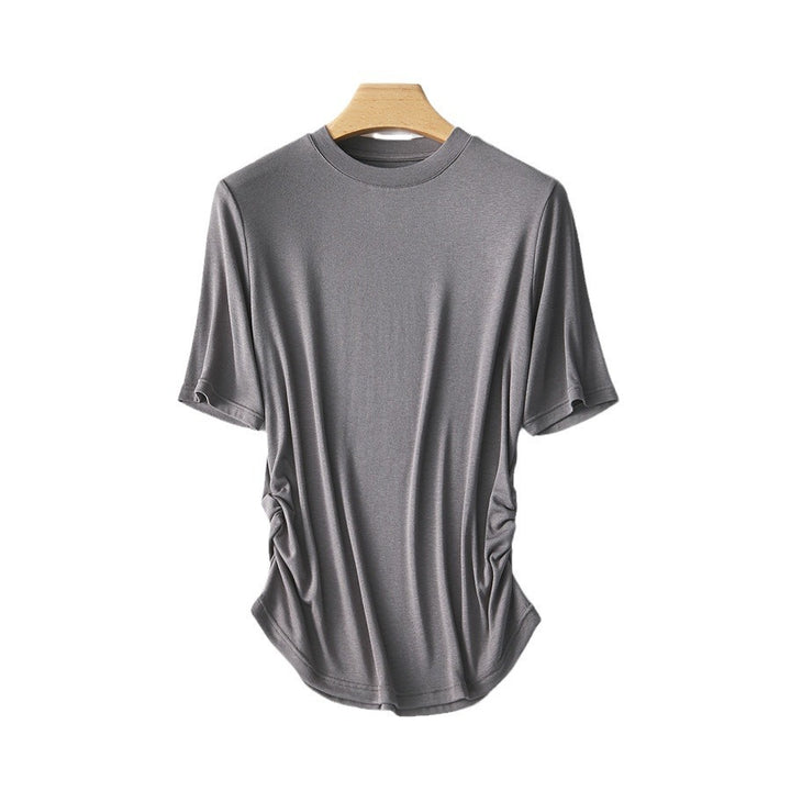 Dame Casual sidelæns rynket T-shirt Stilla
