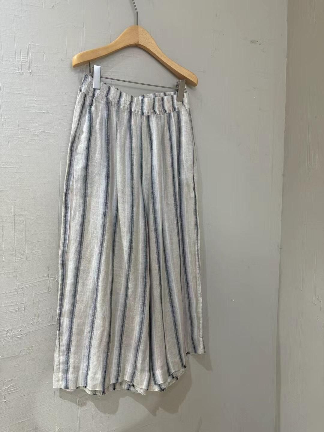 Dame Relaxed Fit Stribet Linned Culottes Stilla