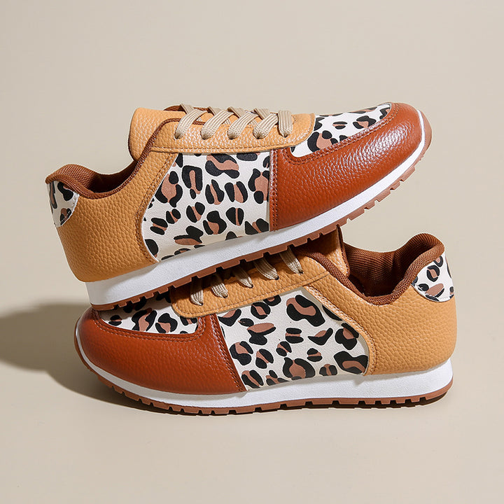 Dame Sportslige Fritidssko med unikt Leopardmønster Stilla
