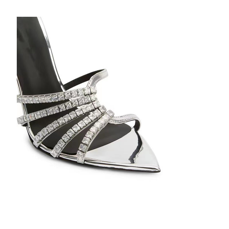 Femme strass-besatte high-heel-mules Stilla