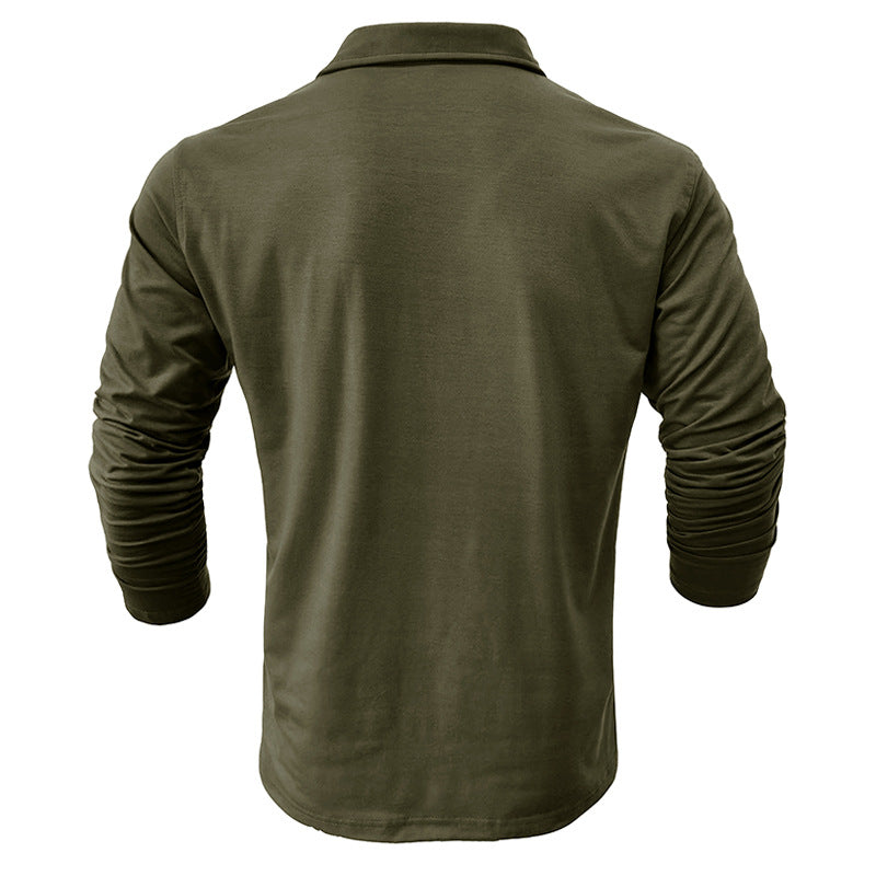 Herre Langærmet Henley Polo med moderne ståkrave Stilla