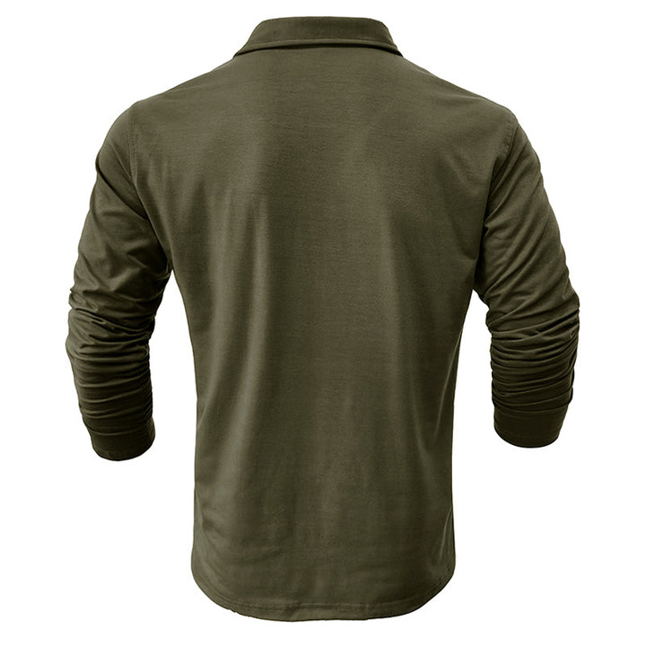 Herre Langærmet Henley Polo med moderne ståkrave Stilla