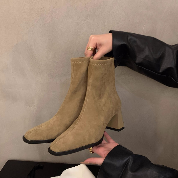 Femme Stylish Syntetisk Støvler med Blokhæl Stilla
