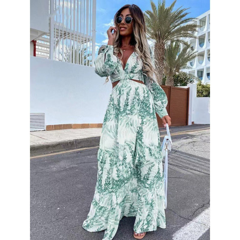 Femme Langærmet Cut-Out Maxikjole Stilla
