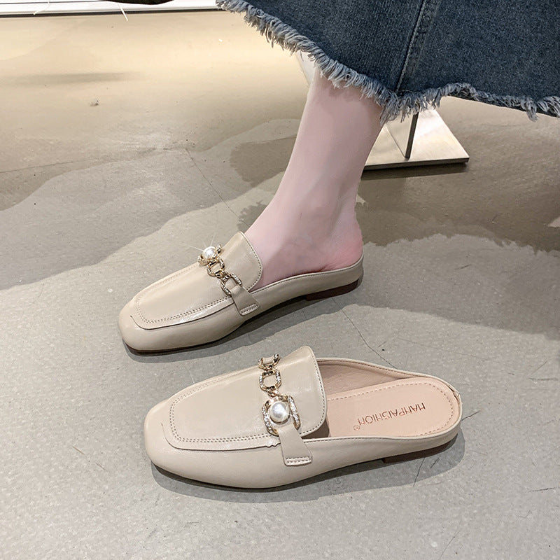Femme Elegante Perle-belagte Slip-On Mules Stilla