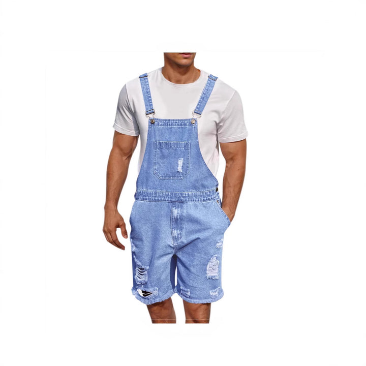 Herrer denim-covery shorts i afslappet design med påsyede lommer Skovae
