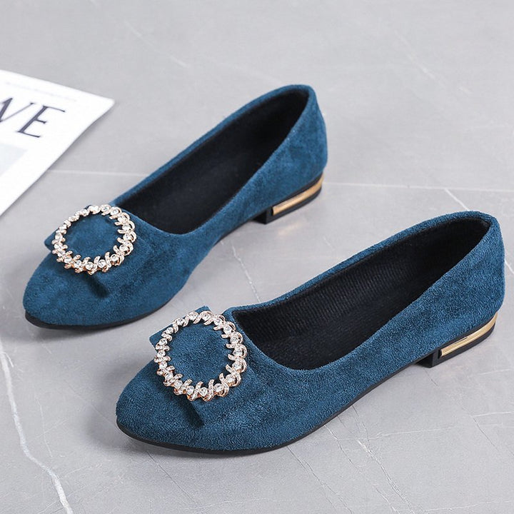Dame elegante Ballerinas med glitrende strass-accents og blødt overmateriale Stilla