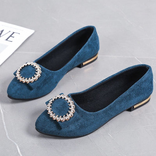 Dame elegante Ballerinas med glitrende strass-accents og blødt overmateriale Stilla