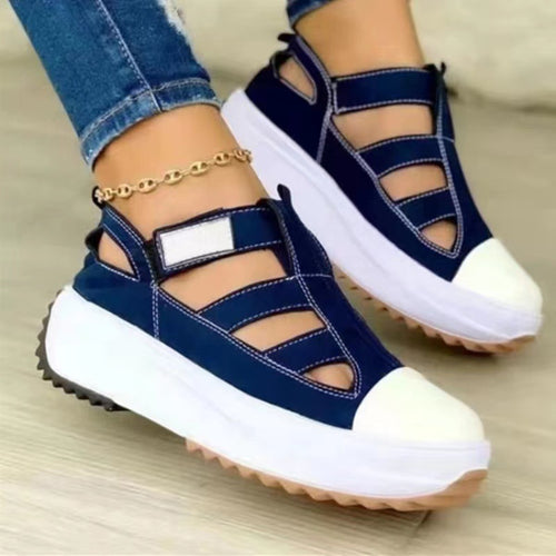 Dame Wedge-Sneaker med moderne cut-out-design og justerbar rem Stilla