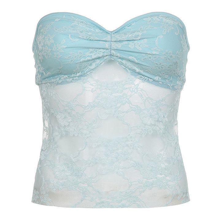 Dame Bustier top med elegant spids og filigran design Skovae