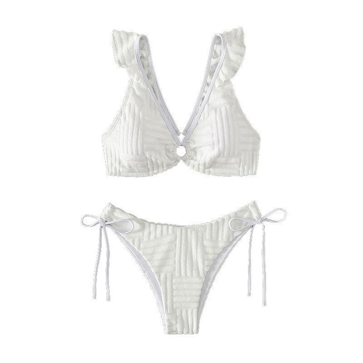Dame Bikini-sæt med justerbare stropper og flæse detaljer Skovae
