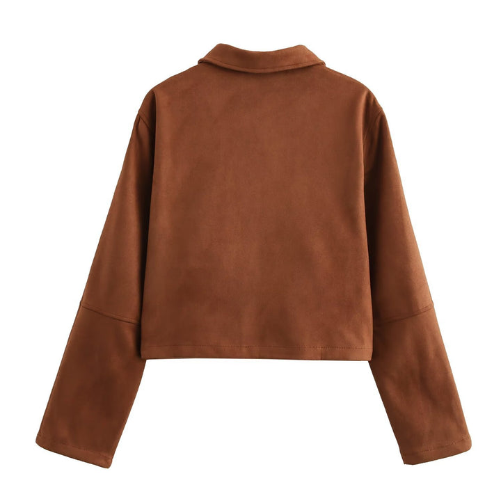 Femme Cropped Faux Suede Jakke Stilla