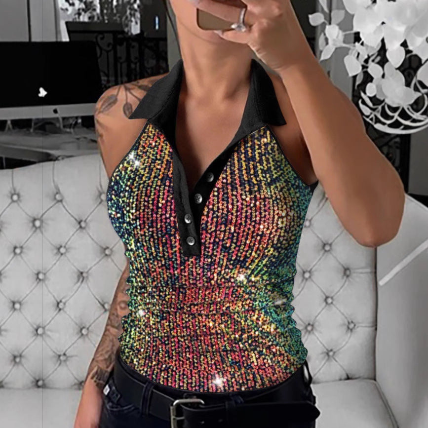 Dame Glamourøst Animal-Print Overdel med Glimmer Stilla