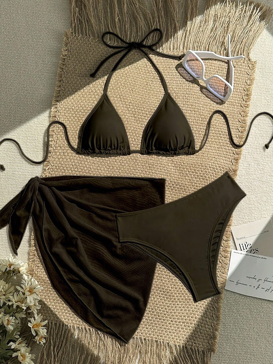 Dame trekant bikini med indpakning og justerbare stropper Skovae