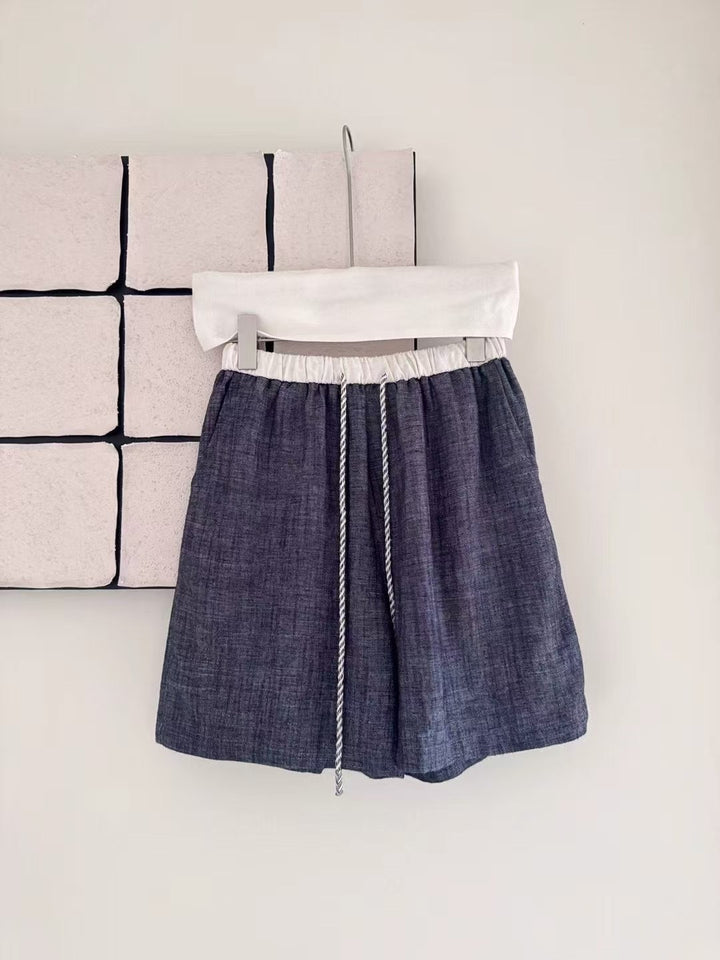 Femme Casual Højtaljede Linned-Shorts Stilla