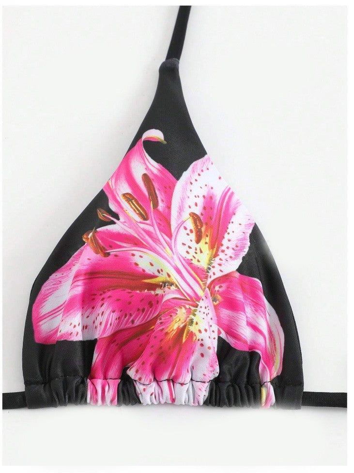 Dame bikini-sæt med blomsterkjole og justerbare stropper Stilla