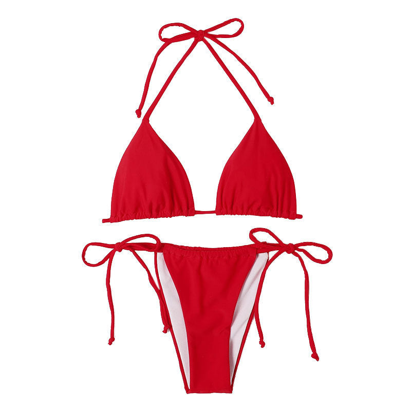 Dame Triangel-Bikini med justerbare bindebånd Skovae